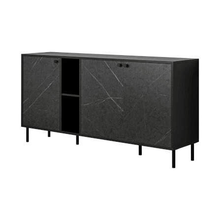 ตู้เก็บของ PROCRAFT รุ่น KAIN โมเดล C10 ขนาด 160*40*85 CM สีดำและลายหินดำ_0